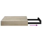 Scaffali a Parete 2 pz Rovere 23x23,5x3,8 cm in MDF