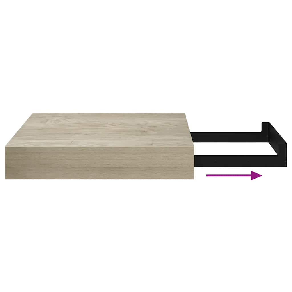 Scaffali a Parete 2 pz Rovere 23x23,5x3,8 cm in MDF