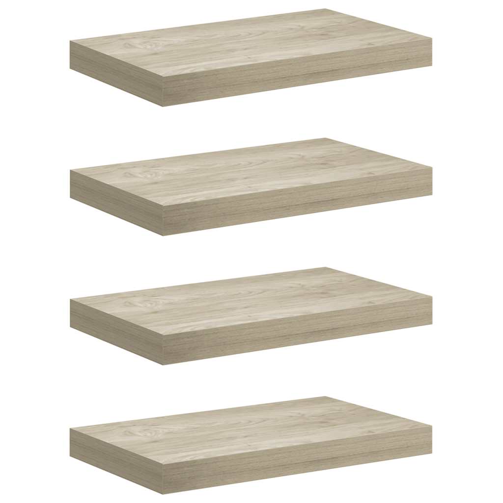Scaffali a Parete 4 pz Rovere 40x23x3,8 cm in MDF