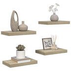 Scaffali a Parete 4 pz Rovere 40x23x3,8 cm in MDF