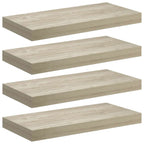 Scaffali a Parete 4 pz Rovere 50x23x3,8 cm in MDF