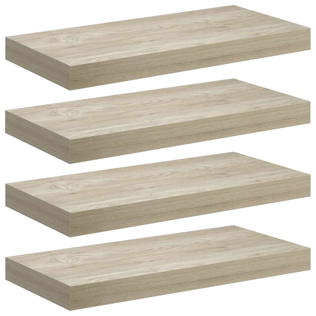 Scaffali a Parete 4 pz Rovere 50x23x3,8 cm in MDF