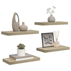 Scaffali a Parete 4 pz Rovere 50x23x3,8 cm in MDF