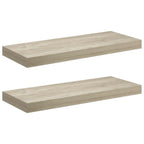 Scaffali a Parete 2 pz Rovere 60x23,5x3,8 cm in MDF
