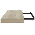 Scaffali a Parete 2 pz Rovere 60x23,5x3,8 cm in MDF