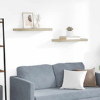 Scaffali a Parete 2 pz Rovere 60x23,5x3,8 cm in MDF