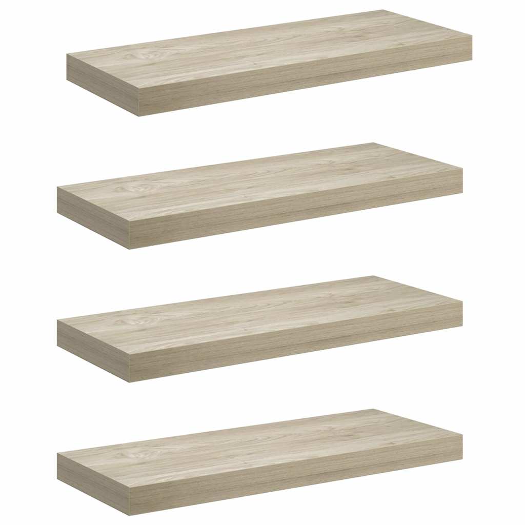 Scaffali a Parete 4 pz Rovere 60x23,5x3,8 cm in MDF
