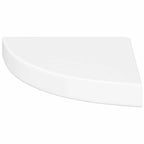 Mensole Angolari Sospese 2 pz Bianco Lucido 25x25x3,8 cm MDF