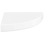 Mensole Angolari Sospese 2 pz Bianco Lucido 25x25x3,8 cm MDF