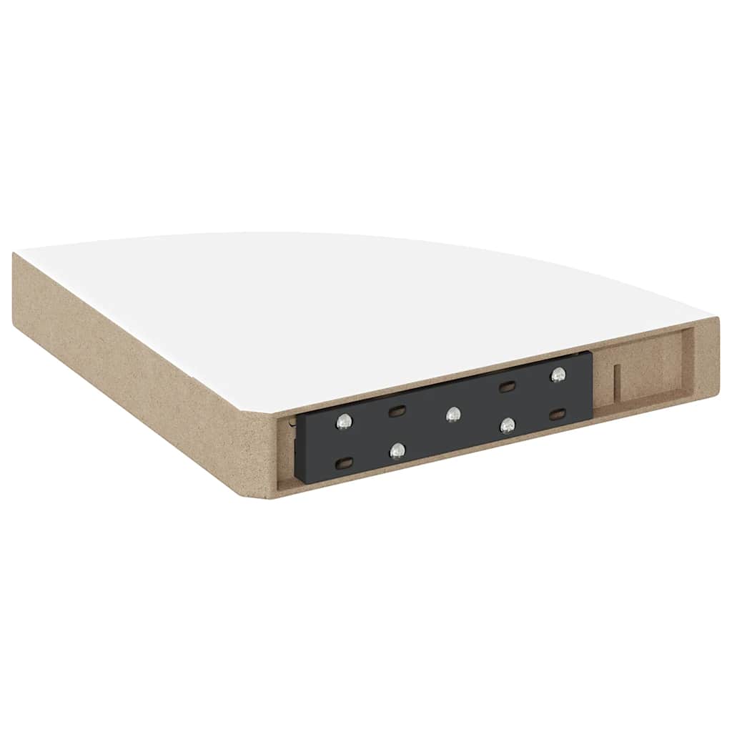 Mensole Angolari Sospese 2 pz Bianco Lucido 25x25x3,8 cm MDF