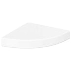 Mensole Angolari Sospese 4 pz Bianco Lucido 25x25x3,8 cm MDF