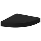 Scaffale Angolare a Parete Nero 25x25x3,8 cm in MDF