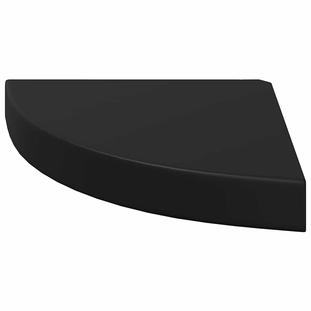Scaffale Angolare a Parete Nero 25x25x3,8 cm in MDF