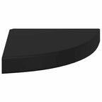 Scaffale Angolare a Parete Nero 25x25x3,8 cm in MDF