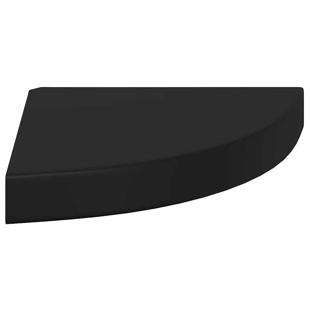 Scaffale Angolare a Parete Nero 25x25x3,8 cm in MDF