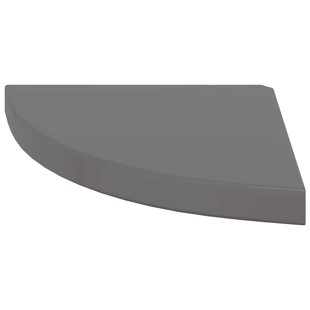 Scaffale Angolare a Parete Grigio Lucido 35x35x3,8 cm in MDF