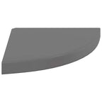 Scaffale Angolare a Parete Grigio Lucido 35x35x3,8 cm in MDF
