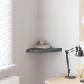 Scaffale Angolare a Parete Grigio Lucido 35x35x3,8 cm in MDF