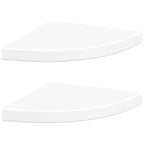 Mensole Angolari Sospese 2 pz Bianche 35x35x3,8 cm MDF