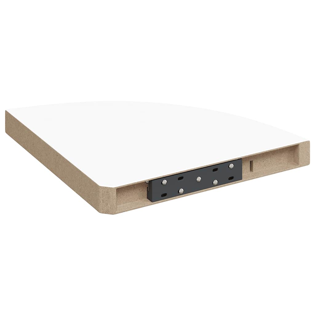 Mensole Angolari Sospese 2 pz Bianche 35x35x3,8 cm MDF