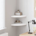 Mensole Angolari Sospese 2 pz Bianche 35x35x3,8 cm MDF