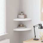 Mensole Angolari Sospese 2 pz Bianche 35x35x3,8 cm MDF