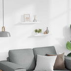 Mensole con Sporgenza 2 pz Bianche 40x9x3 cm MDF