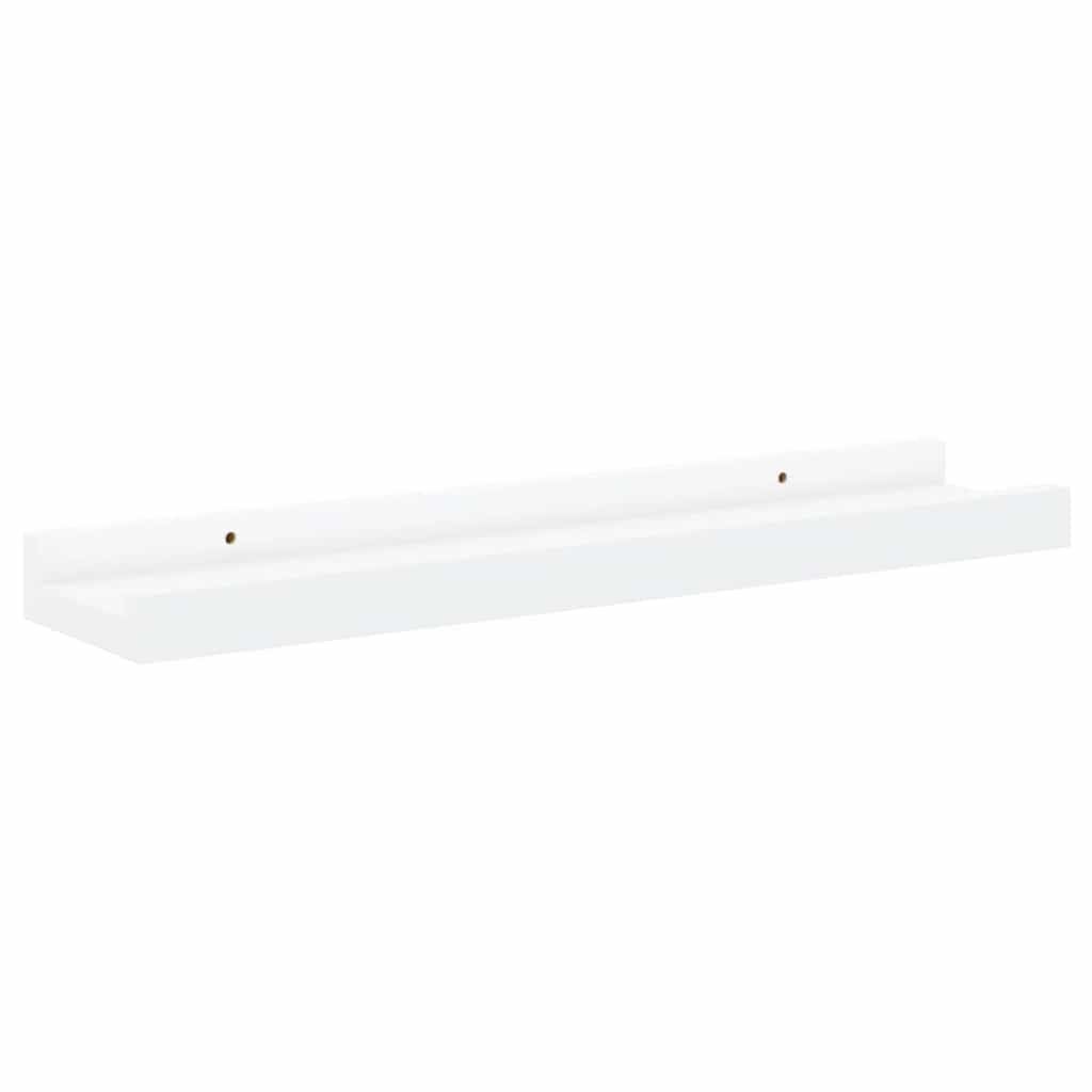 Mensole con Sporgenza 2 pz Bianche 40x9x3 cm MDF