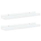 Mensole con Sporgenza 2 pz Bianche 40x9x3 cm MDF