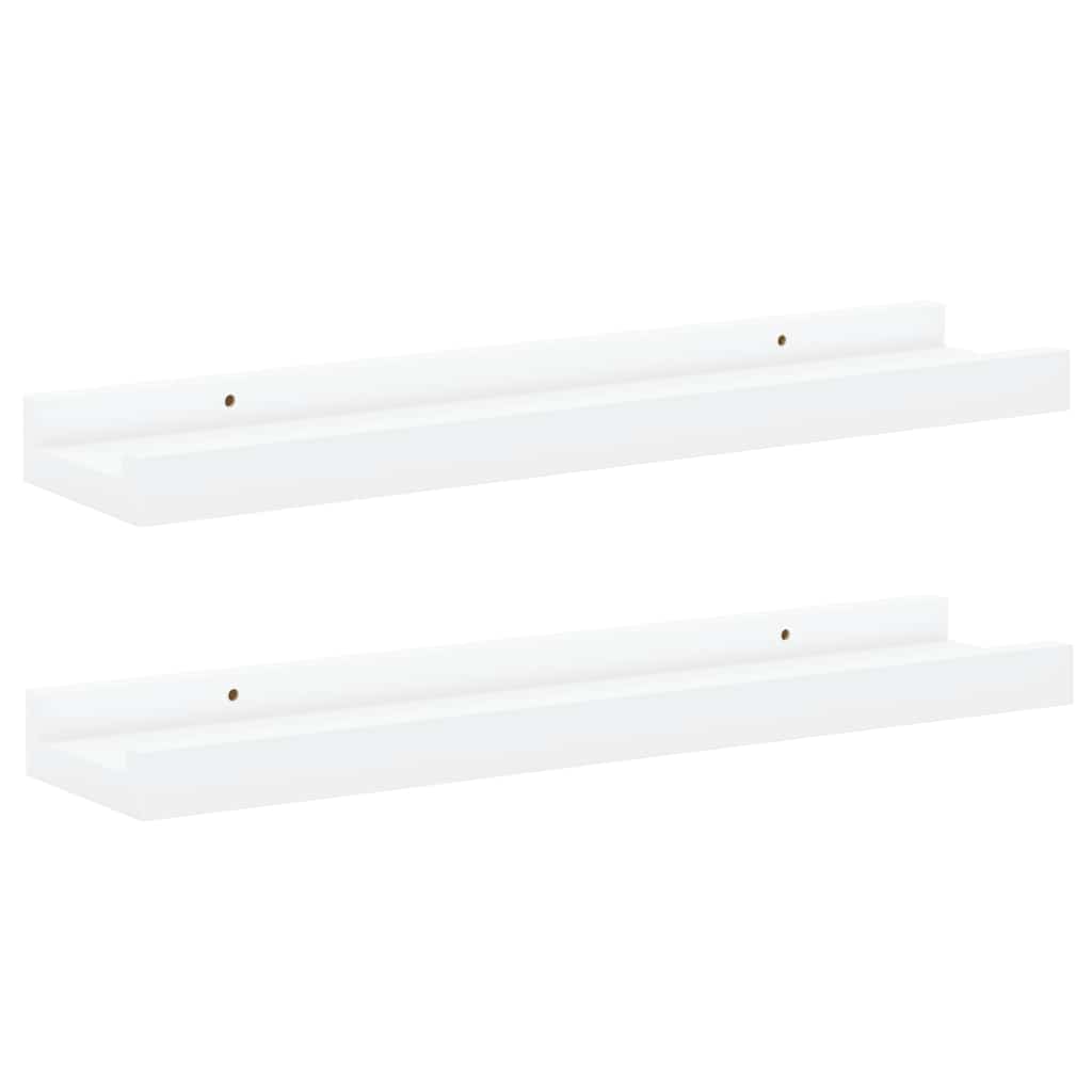 Mensole con Sporgenza 2 pz Bianche 40x9x3 cm MDF