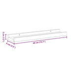 Mensole con Sporgenza 2 pz Bianche 40x9x3 cm MDF