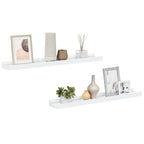 Mensole con Sporgenza 2 pz Bianche 60x9x3 cm MDF