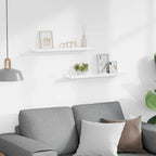 Mensole con Sporgenza 2 pz Bianche 60x9x3 cm MDF