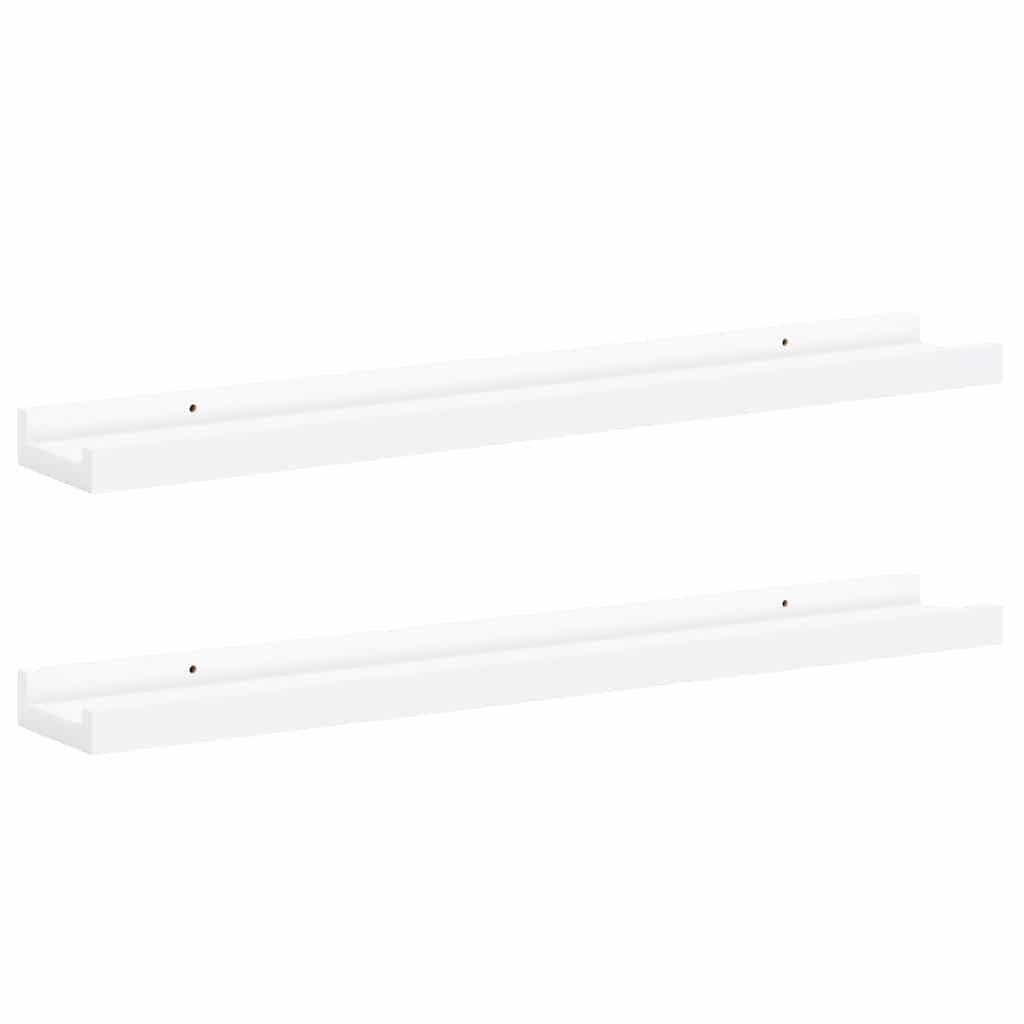Mensole con Sporgenza 2 pz Bianche 60x9x3 cm MDF