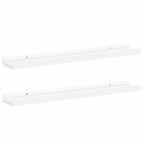 Mensole con Sporgenza 2 pz Bianche 60x9x3 cm MDF