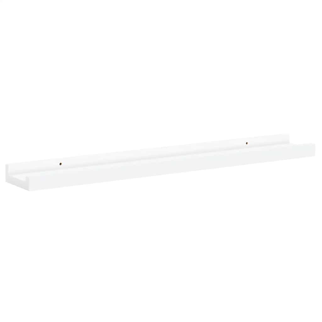 Mensole con Sporgenza 2 pz Bianche 60x9x3 cm MDF