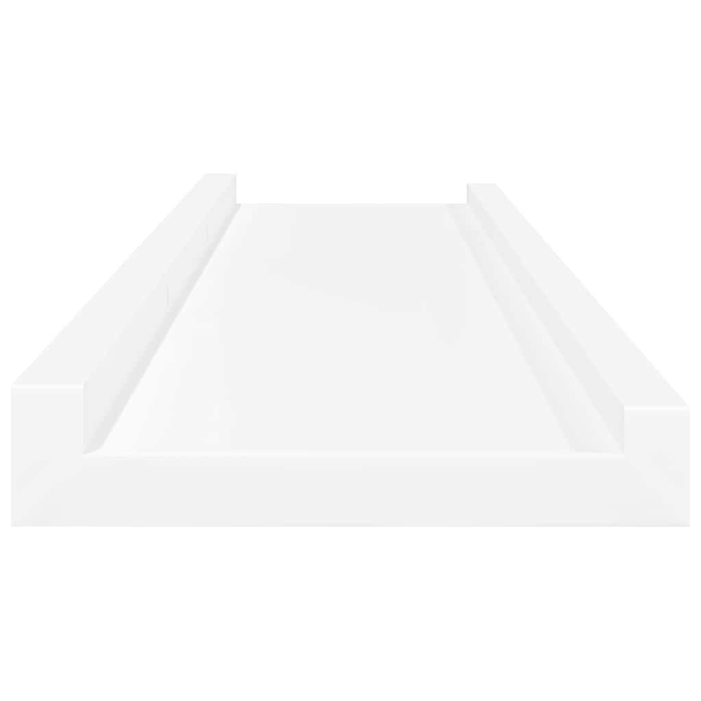 Mensole con Sporgenza 2 pz Bianche 80x9x3 cm MDF