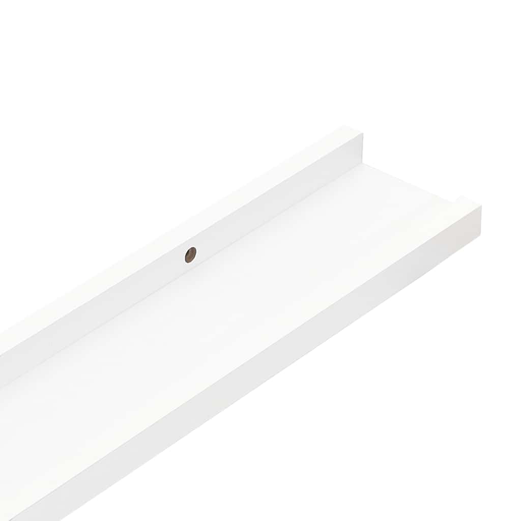 Mensole con Sporgenza 2 pz Bianche 80x9x3 cm MDF