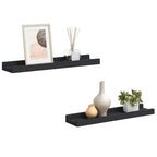 Mensole con Sporgenza 2 pz Nere 40x9x3 cm MDF