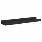 Mensole con Sporgenza 2 pz Nere 40x9x3 cm MDF