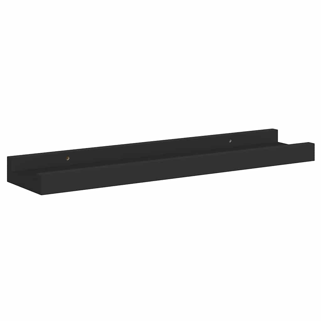Mensole con Sporgenza 2 pz Nere 40x9x3 cm MDF