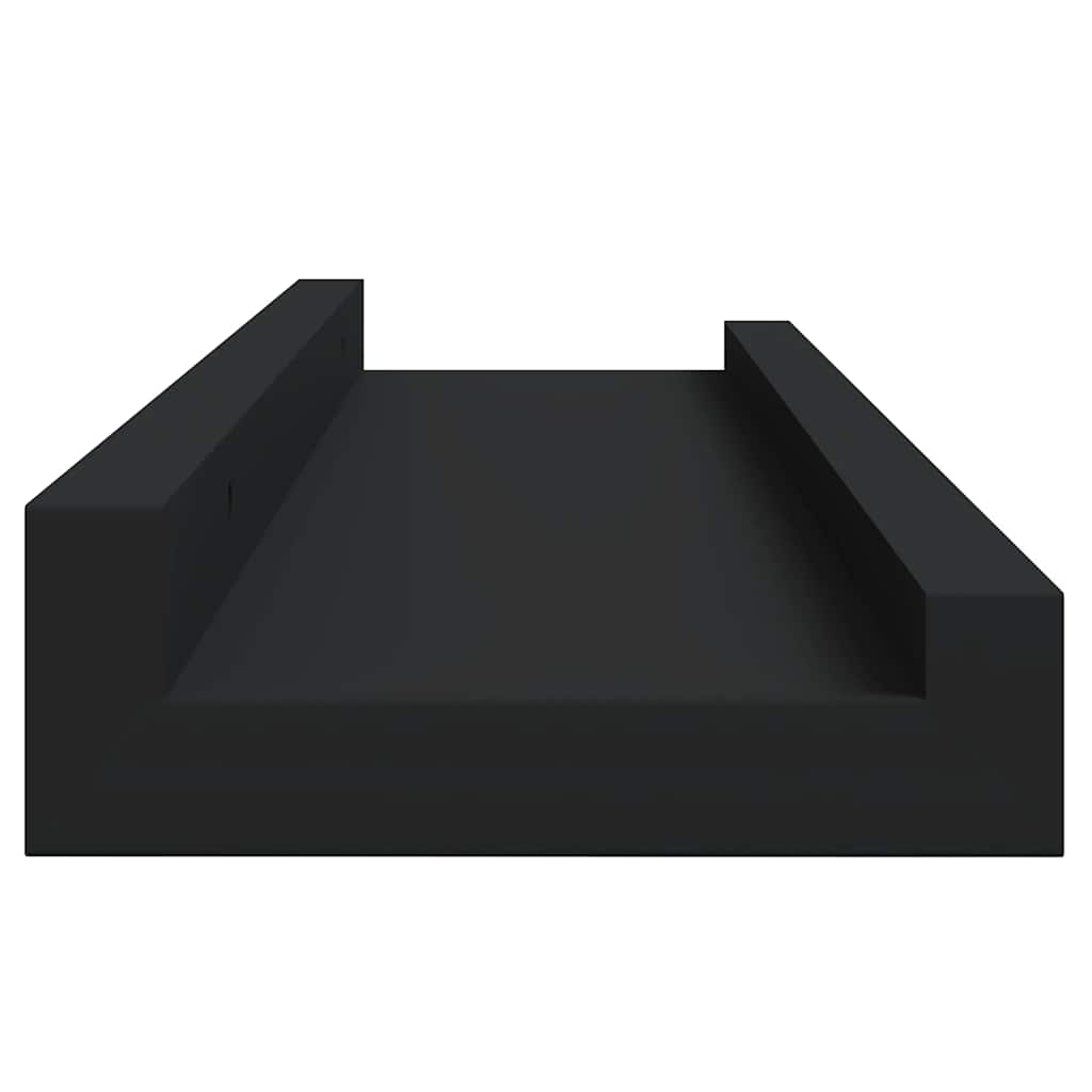 Mensole con Sporgenza 2 pz Nere 40x9x3 cm MDF