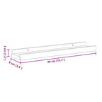 Mensole con Sporgenza 2 pz Nere 40x9x3 cm MDF