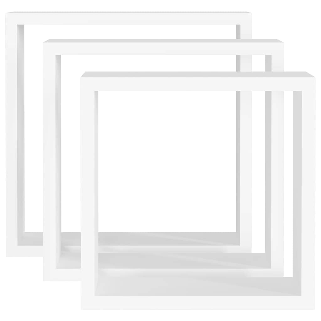 Mensole a Cubo da Parete 3 pz Bianche in MDF