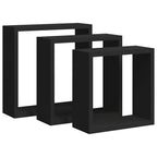 Mensole a Cubo da Parete 3 pz Bianche in MDF