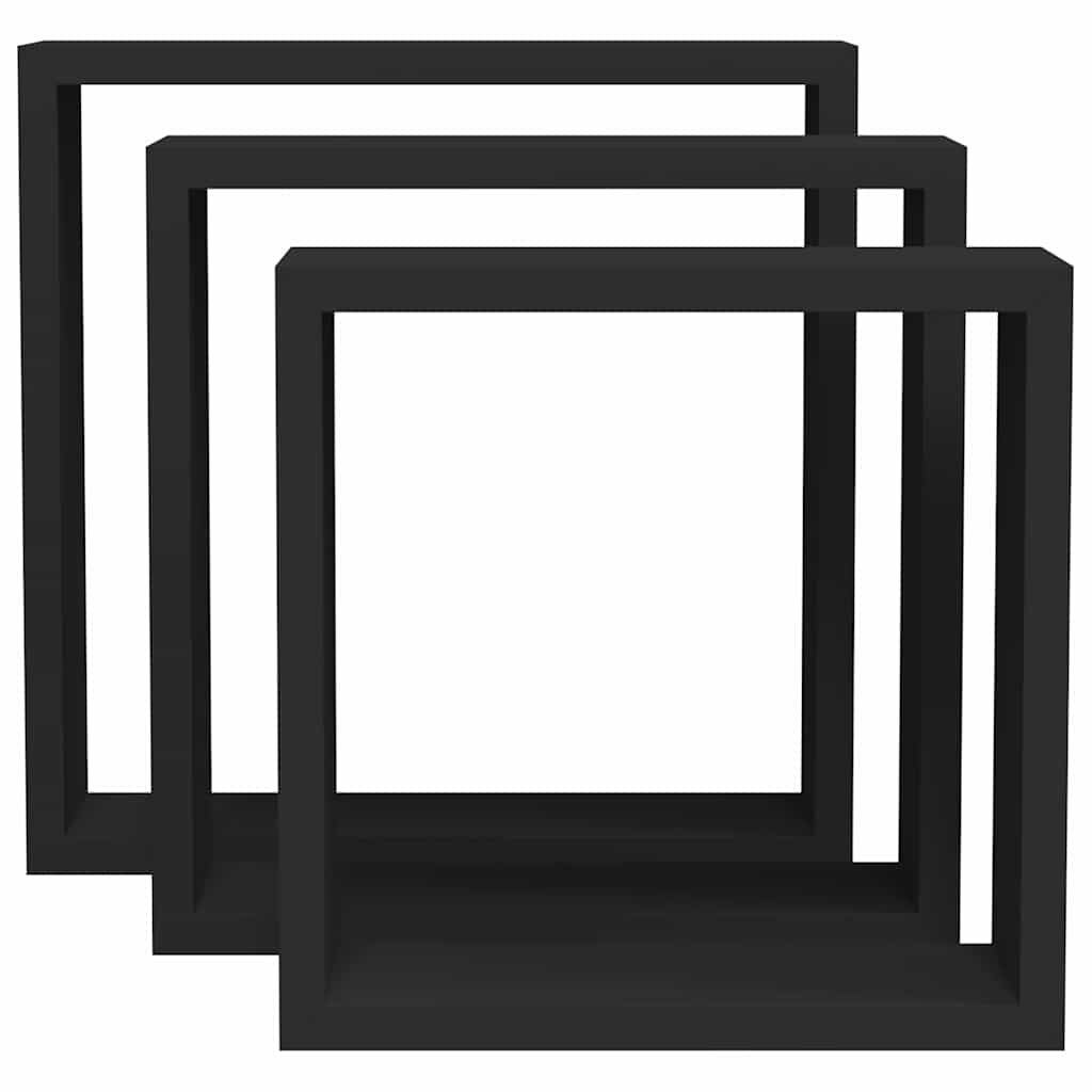 Mensole a Cubo da Parete 3 pz Bianche in MDF