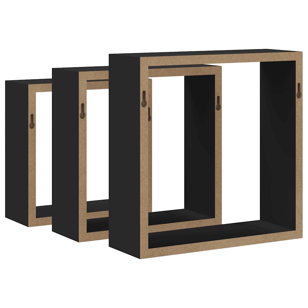Mensole a Cubo da Parete 3 pz Bianche in MDF