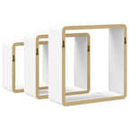 Mensole a Cubo da Parete 3 pz Bianche in MDF