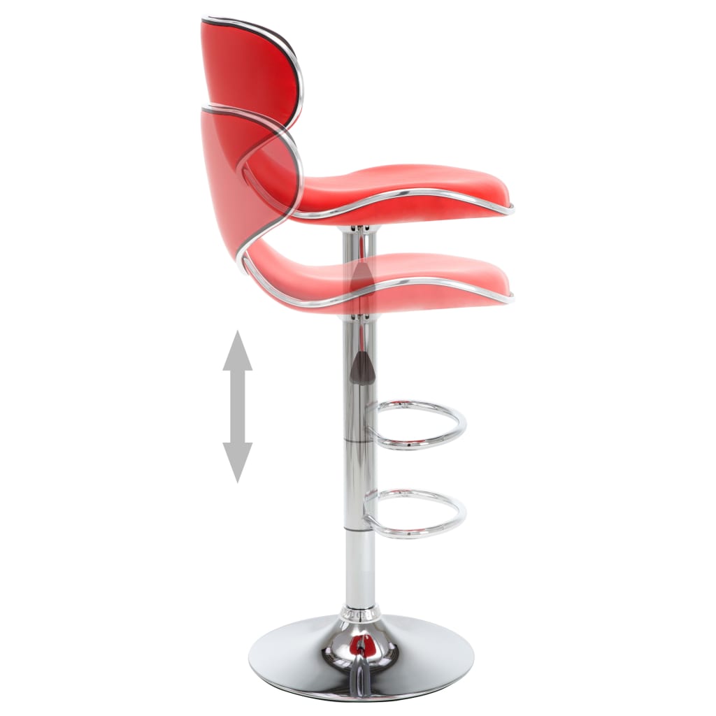 323645 Bar Stools 2 pcs Red Faux Leather
