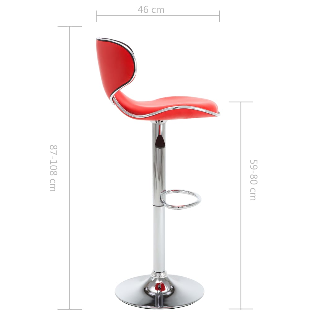 323645 Bar Stools 2 pcs Red Faux Leather